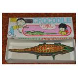 Vtg Beijing Toy Co Tin Litho Inertia Crocodile 9'