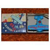 Vtg MS011 Tin Litho Training Plane Toy 4w Blue