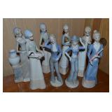(8) Vintage Taiwan Porcelain Lady Figures 11' t