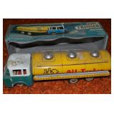 Vintage Tin Litho Toy Friction No 201 Oil Tanker