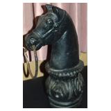 Large Vintage Cast Iron Horse Head Hitching Post