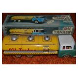Vintage Tin Litho Toy Friction No 201 Oil Tanker