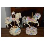 (2) San Francisco Music Box Co Carousel Horses
