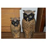 (2) Vintage Ceramic Wise Old Owl Figures 6.25 8.25