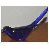 Vtg Fenton Cobalt Blue Art Glass Long Tailed Bird