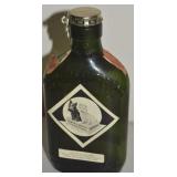 Vtg Black & White Terrier Dogs Green Glass Scotch
