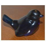 Vtg Fenton Cobalt Blue Art Glass Sparrow Bird