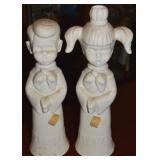 Vtg Ceramic Girl & Boy Choir Singer 11 1/3'
