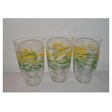 (3) Vintage Oversized Yellow/Green Wheat Pattern