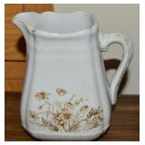Antique V&B Crown Pottery Ironstone PItcher 5.25'