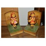 Pair Vtg Hummel-style Chalkware Bookends 6'