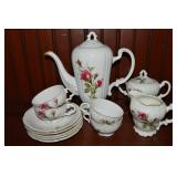 Vtg Japan China Pink Floral Demitasse Tea Set