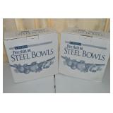 (2) Vintage 6pc Porcelain on Steel Bowl Sets w/