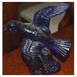 Vtg Mosser Cobalt Blue Art Glass Bird in Flight