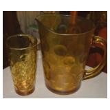 Vintage Hazel Atlas El Dorado Amber Glass Pitcher