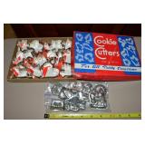 Vintage Box of Aluminum Cookie Cutters + Bag