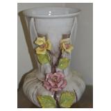 Vtg Italian Capodimonte Ceramic Applied Flowers