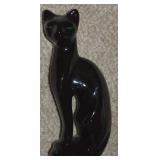 MCM Taiwan Ceramic Green-eyed Black Cat Statue