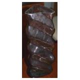MCM Amethyst Glass Triangular Spiraled Vase 10t