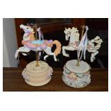 (2) Carousel Horse Music Boxes