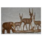 (4) Vintage Carved African Wooden Animals w/