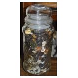Vintage Planters Peanut Glass Jar Full of Buttons