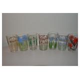 (7) Vtg Swanky Swig Juice Glasses w/ Flowers