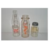 Vtg Flynn Dairy Milk Bottle, Tropicana & 3.75'