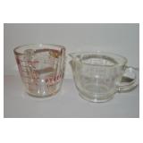 (2) Vintage Measuring Cups: Pyrex & Hazel Atlas