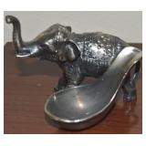 Vintage Silverplate Elephant Tobacco Pipe Rest