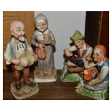 (2) Vtg Pairs Ceramic Couple Figures up to 7.5t