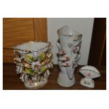 (3) Antique / Vintage Porcelain Vases w/ Bone