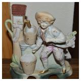 Antique Bisque Porcelain Boy at a Well Planter