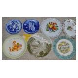 (7) Antique / Vintage Plates w/ Souvenir, Holly
