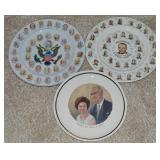(3) Vtg Plates w/ Lyndon B Johnson + Jimmy Carter