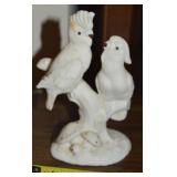 Vintage Italian Alabaster Lovebirds & Mushrooms