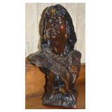 Antique Chalkware Hiawatha Indian Bust Cigar Store