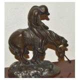 Vtg Bronze End of the Trail Solid Bookend 6t