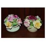 (2) Vtg Staffordshire / Thorley Bone China Floral