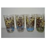 (4) Vintage Hazel Atlas Davy Crockett Tumblers