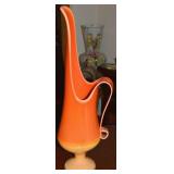 MCM LE Smith Bittersweet Orange Slag Glass Footed