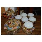 19pc Vintage Japanese Satsuma Porcelain Tea Set