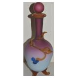 Antique Stevens & Williams Peachblow Applied Blue