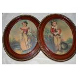 Pair Vintage Framed Master Simpson & Chums