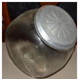 Antique Ribbed Glass Countertop Candy Canister