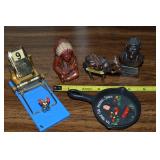 Lot of Vintage Metal & Resin Pcs w/ Indian Chief