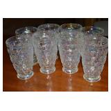 (8) Vtg Federal Glass Colonial Iridescent Yorktown