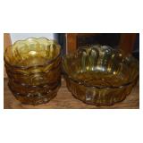 Vtg Anchor Hocking Amber Glass Fairfield Berry