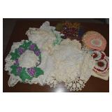 Lot of Antique / Vintage Crochet Pcs & Hot Pads
