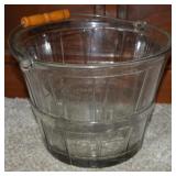 HTF Vtg Anchor Hocking Glass Bushel Basket w/